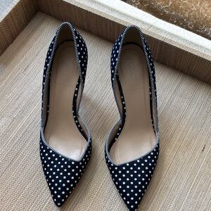 J. Crew Black and White Polka Dot Heels